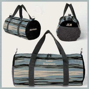 Bolso De Deporte Pequeño Lago Agua Azul Moderno Beige Negro