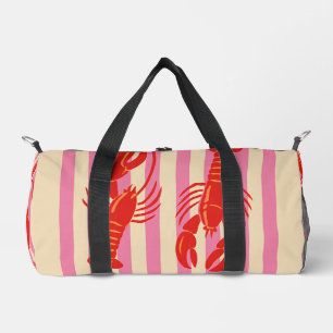 Bolso De Deporte Pequeño Langosta Pop Crustáceos en Rayas de Caramelo