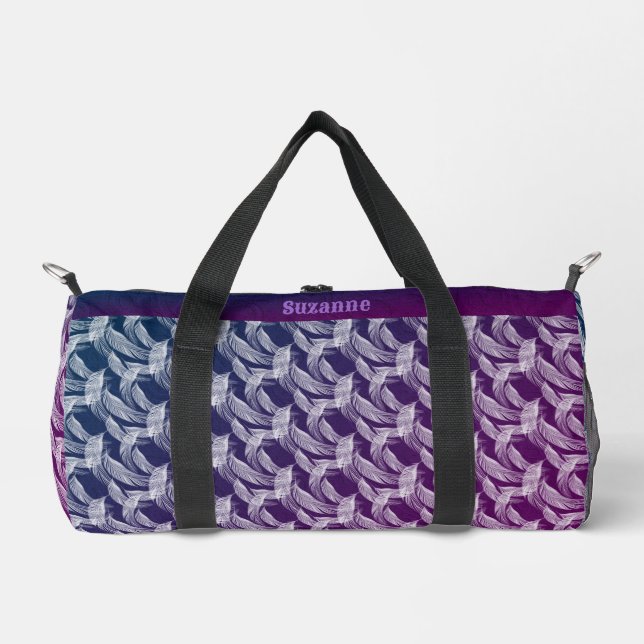 Bolso De Deporte Pequeño Las plumas blancas flotantes personalizadas (Anverso)