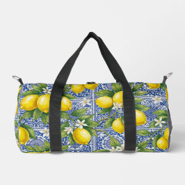 Bolso De Deporte Pequeño Lemon Blue French Country Watercolor Tile