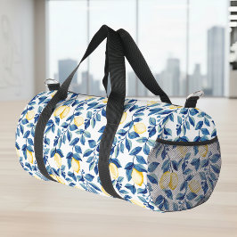 Bolso De Deporte Pequeño Limón Acuarela Azul Amarillo