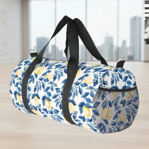 Bolso De Deporte Pequeño Limón Acuarela Azul Amarillo