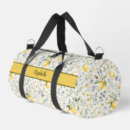 Bolso De Deporte Pequeño Limon Flor Silvestre País Francés Nombre Personali