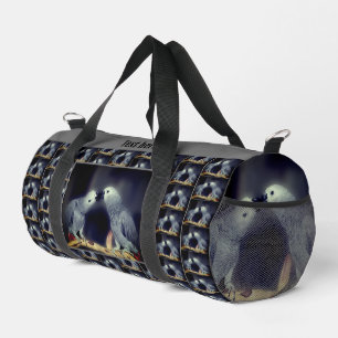 Bolso De Deporte Pequeño Lindos loros grises africanos besando a personalid