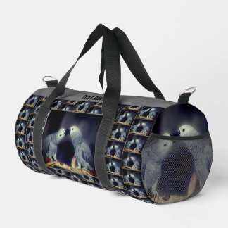 Bolso De Deporte Pequeño Lindos loros grises africanos besando a personalid