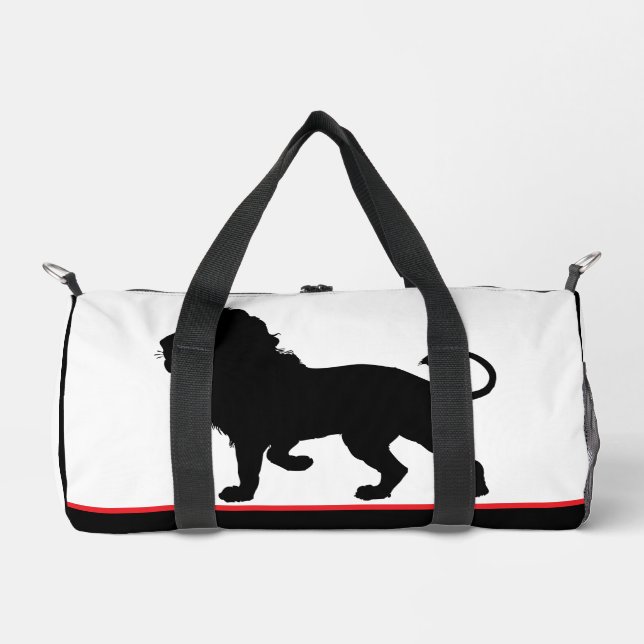 Bolso De Deporte Pequeño Lion Silhouette Black Red Trim (Anverso)