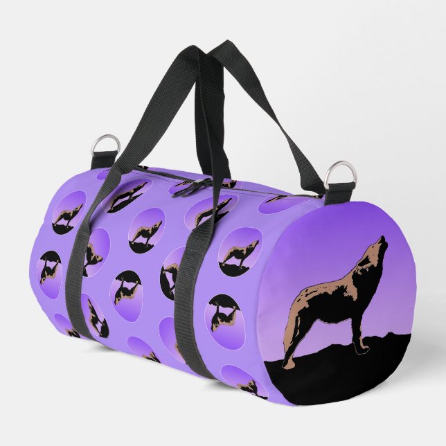 Bolso De Deporte Pequeño Lobo al atardecer - Arte de vida salvaje original (Esquina izquierda)