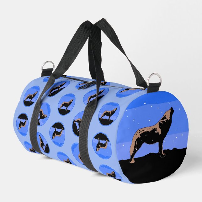 Bolso De Deporte Pequeño Lobo en invierno - Arte de vida silvestre original (Esquina izquierda)