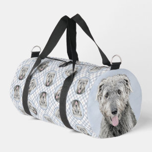 Bolso De Deporte Pequeño Lobo irlandés pintura gris original de perro