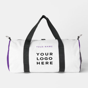 Bolso De Deporte Pequeño Logo de Negocio Blanco Morado Nombre Instagram Fit