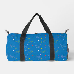 Bolso De Deporte Pequeño Logotipo de Wonder Woman y estrellas patrón azul