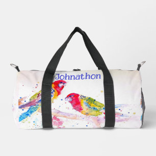 Bolso De Deporte Pequeño Loro Rosella Rojo Acuarela Loros Nombre de Niño