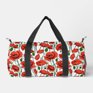 Bolso De Deporte Pequeño Los lapachos rojos en un campo sobre blanco