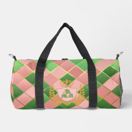 Bolso De Deporte Pequeño Lujo Elegante Prep Rosa Verde Argyle Monograma Esc
