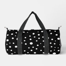 Bolso De Deporte Pequeño Lunares Blancos en Negro Pequeño