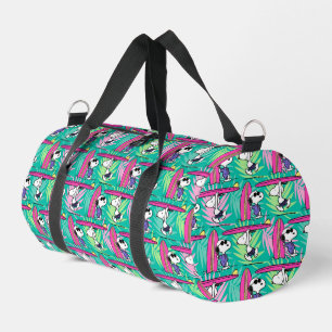 Bolso De Deporte Pequeño Maní Patrón Verde azulado Snoopy Surf