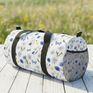 Bolso De Deporte Pequeño Mariposa de pradera de flores silvestres de acuare