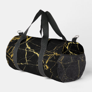 Bolso De Deporte Pequeño Mármol negro y dorado intenso
