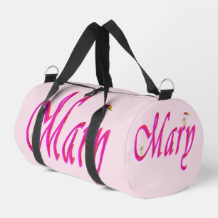 Bolso De Deporte Pequeño "Mary" Rosa Nombre de Niña con Ositos,