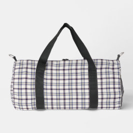 Bolso De Deporte Pequeño Merino White and Blue Zodiac Plaid