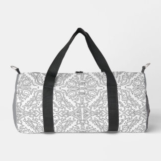 Bolso De Deporte Pequeño Minimalist Grey Floral Pattern