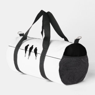 Bolso De Deporte Pequeño Mirlos minimalistas Silueta en alambre