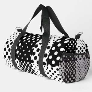 Bolso De Deporte Pequeño Moda de lunares en blanco y negro Diseño de estilo