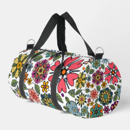 Bolso De Deporte Pequeño Modern Retro Floral Drawing Seamless Pattern Art 