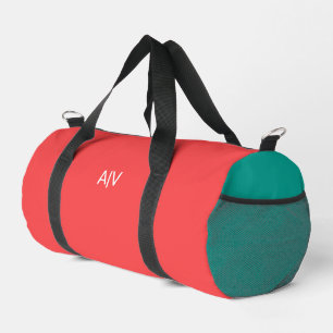 Bolso De Deporte Pequeño Modern Summer Coral Aquamarine Monogram