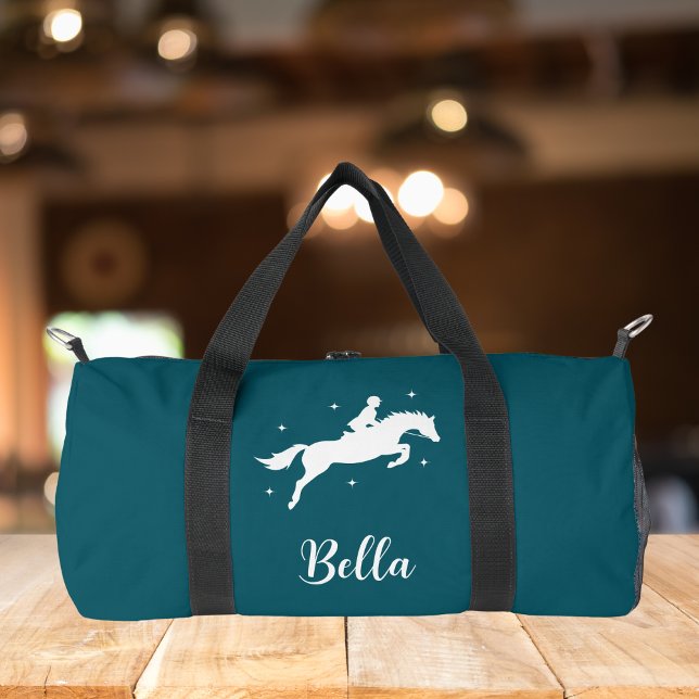 Bolso De Deporte Pequeño Modern Teal Horseriding Equestrian (Subido por el creador)