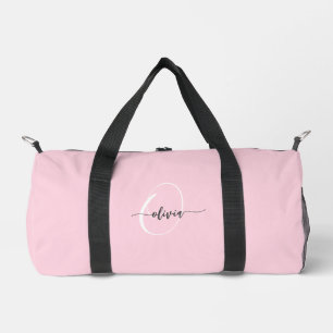 Bolso De Deporte Pequeño Moderna y elegante tipografía monográfica rosa
