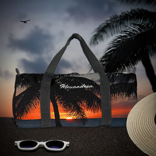 Bolso De Deporte Pequeño Moderno Sunset Summer Beach Palm Trees Personaliza