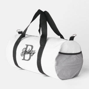 Bolso De Deporte Pequeño Moderno y elegante nombre de monograma guión gris
