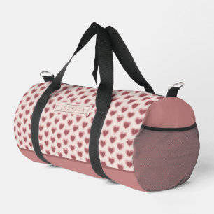 Bolso De Deporte Pequeño Monogram Retro Hearts Pink Burgundy