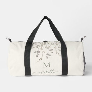 Bolso De Deporte Pequeño Monograma Acuarela Botánica Personalizada Marfil