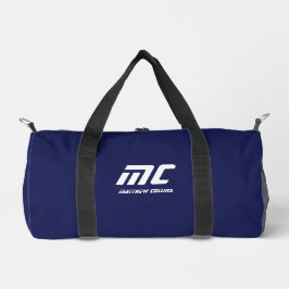 Bolso De Deporte Pequeño Monograma azul Minimalista Nombre simple para él