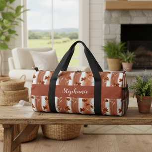 Bolso De Deporte Pequeño Monograma Boho de Terracota Flor Silvestre