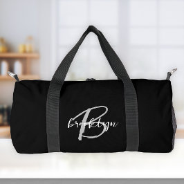 Bolso De Deporte Pequeño Monograma clásico de negro blanco y gris 