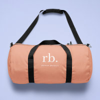 Monograma Coral Peach Elegante Femenino Minimalist