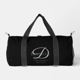 Bolso De Deporte Pequeño Monograma de groomsman negro