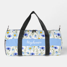 Bolso De Deporte Pequeño Monograma de nombre de flor silvestre de acuarela 