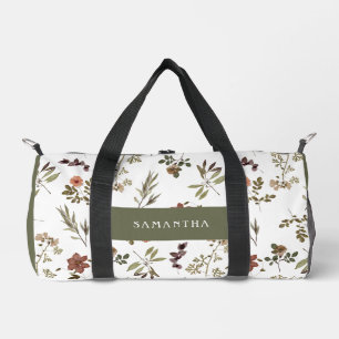 Bolso De Deporte Pequeño Monograma de nombre de flor silvestre de Borgoña v