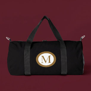 Bolso De Deporte Pequeño Monograma de sello central personalizado negro y d