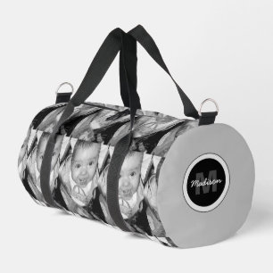 Bolso De Deporte Pequeño Monograma del patrón fotográfico blanco negro del 