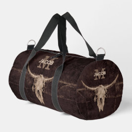 Bolso De Deporte Pequeño Monograma del viejo cráneo de toro beige ruidoso