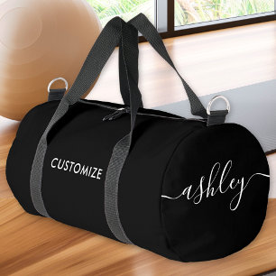 Bolso De Deporte Pequeño Monograma Estilo de escritura negro moderno