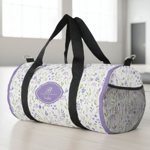 Bolso De Deporte Pequeño Monograma Floral Personalizado de Color Púrpura