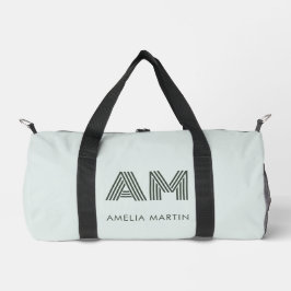 Bolso De Deporte Pequeño Monograma geométrico minimalista en verde salvia p