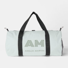 Bolso De Deporte Pequeño Monograma geométrico minimalista en verde salvia p