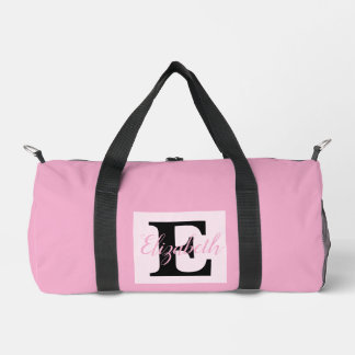 Bolso De Deporte Pequeño Monograma Girly y Nombre equipaje morado rosa